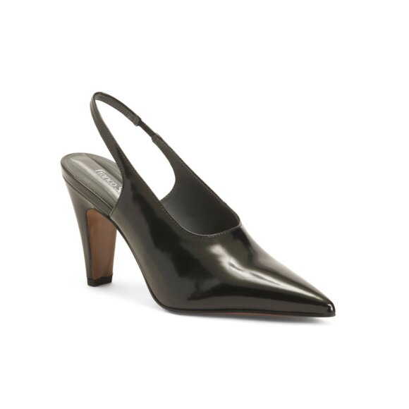 FRANCO SARTO Black Sorrento Slingback Heels - Picture 1 of 2